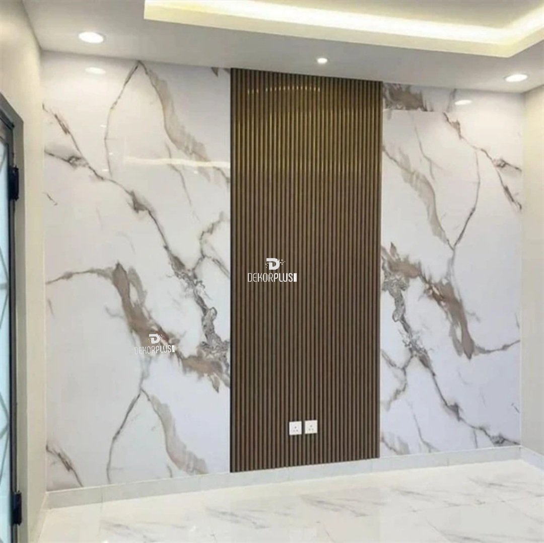 122x280cm Calacatta Gold Mermer Desenli Pvc Duvar Paneli