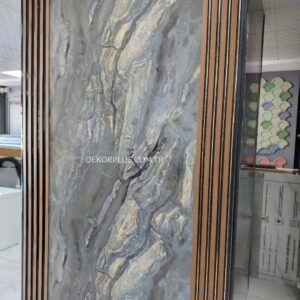 122x280cm Orobico Grey 212 Mermer Desenli Pvc Duvar Paneli