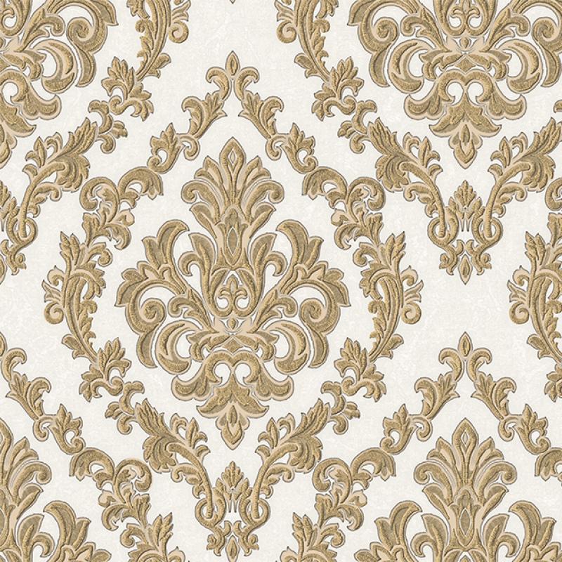 Rococo 1405-5 Altın, Krem - Vintage Taht Desenli Duvar Kağıdı