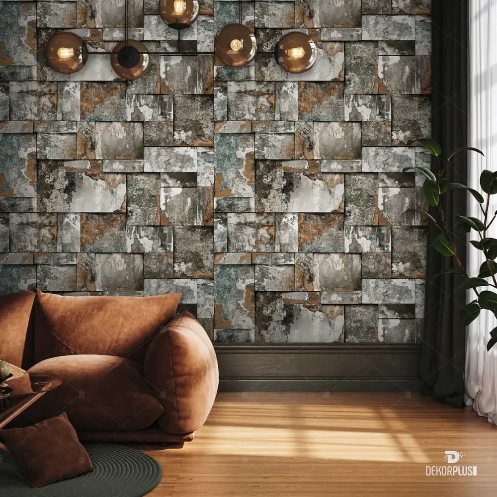 Roka 23106-3, Eskitme Taş Desen Duvar Kağıdı - Görsel 2