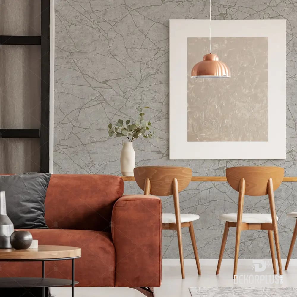 Roka 23107-3 Gri Renk, Çizgisel Desen Duvar Kağıdı