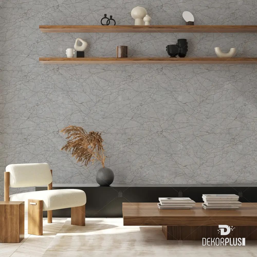 Roka 23107-4 Koyu Gri Renk, Çizgisel Desen Duvar Kağıdı