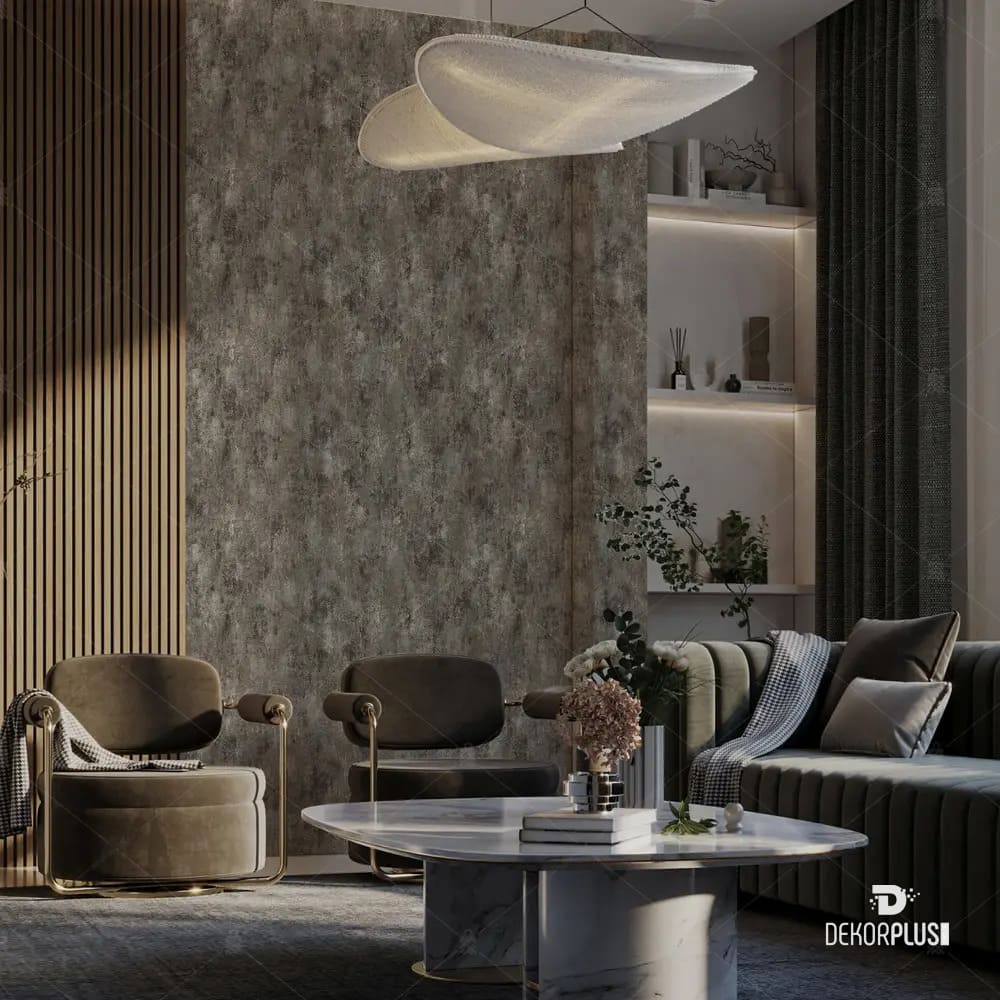 Roka 23111-6 Gri Bakır Renk, Düz Desen Duvar Kağıdı - Görsel 3