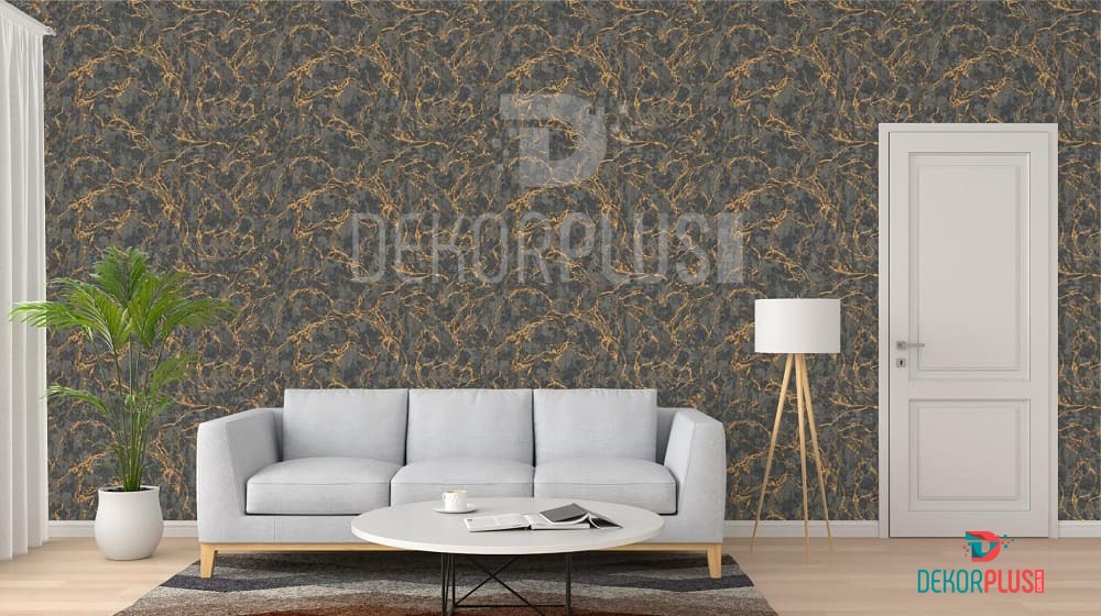 Vera 1503-5 Koyu Gri Renk Altın Damar Desenli Duvar Kağıdı