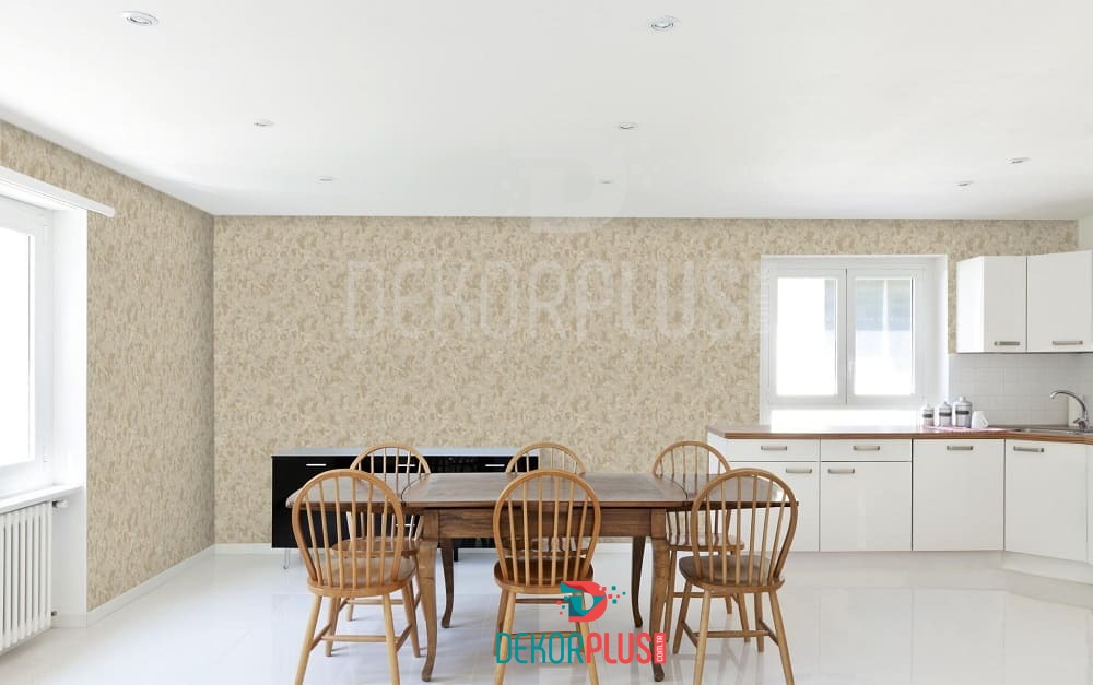 Vera 1504-4 Koyu Bej Renk, Bölünmüş Renk Desenli Duvar Kağıdı