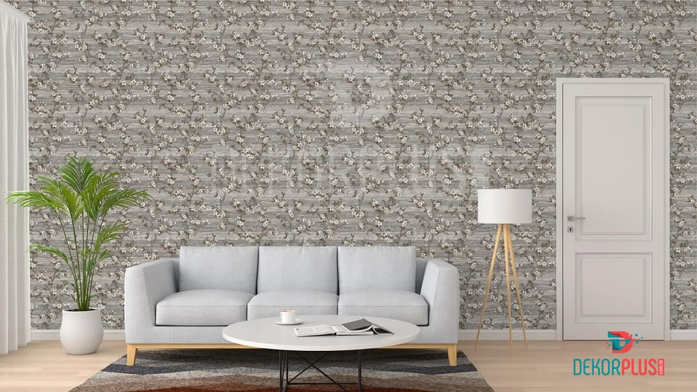 Vera 1505-3 Gri Renk, Çiçek Desenli Duvar Kağıdı