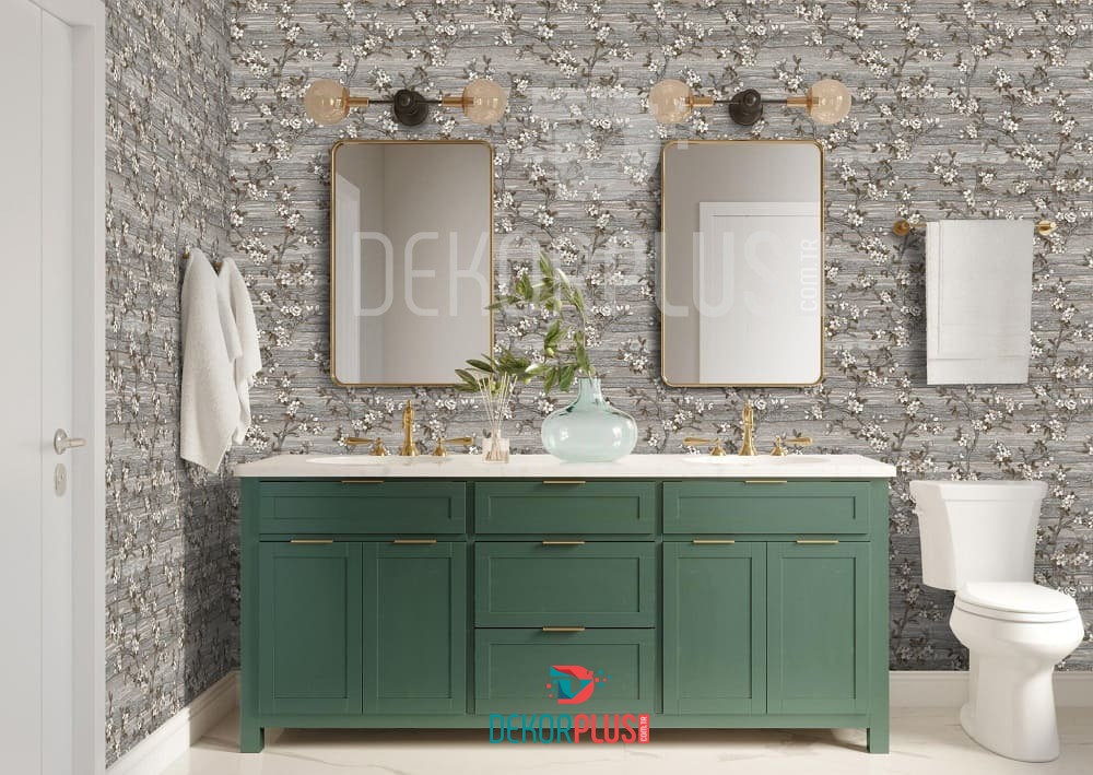 Vera 1505-3 Gri Renk, Çiçek Desenli Duvar Kağıdı - Görsel 4