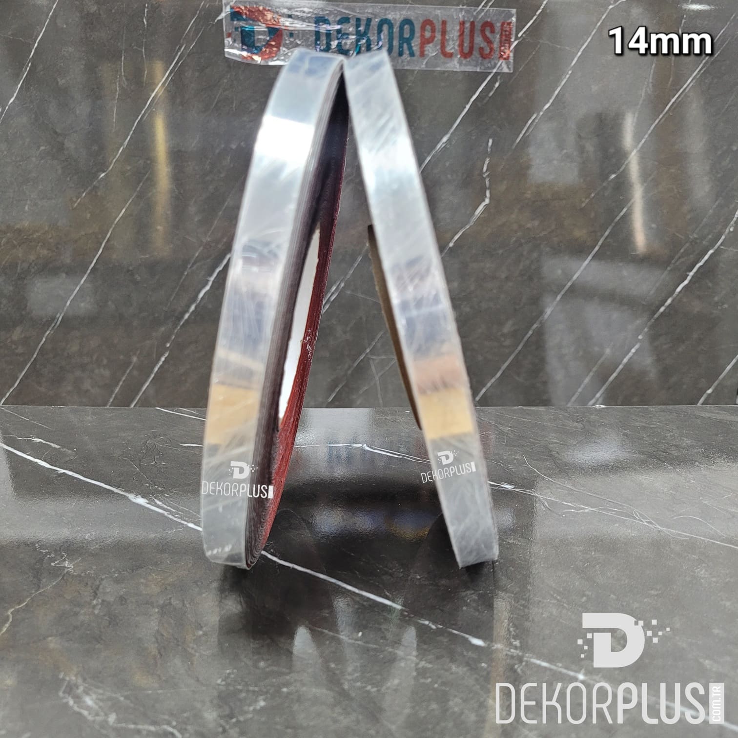 14mm Dekoratif Gümüş Şerit (1.4cm) (Yapışkanlı) - Görsel 3