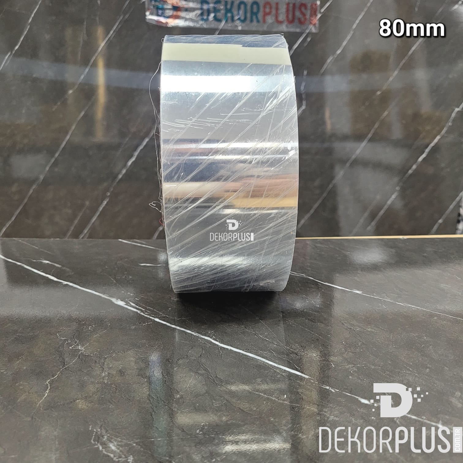 80mm Dekoratif Gümüş Şerit (8cm) (Yapışkanlı) - Görsel 2